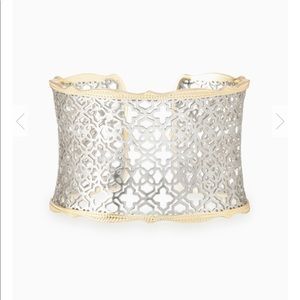 Candice Gold Cuff Bracelet and Pewter Filigree Mix